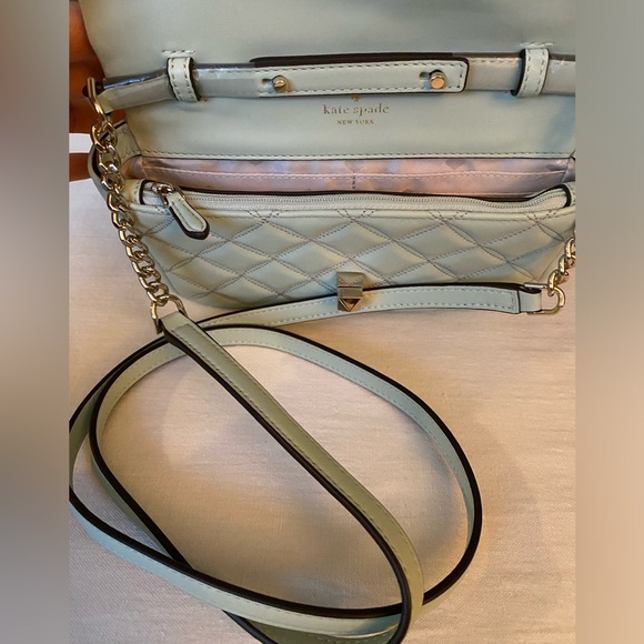 Mint Green Quilted Crossbody Bag - Picture 6 of 8